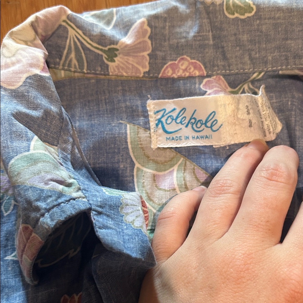 Floral Blue Men's Shirt - Picture 2 of 2